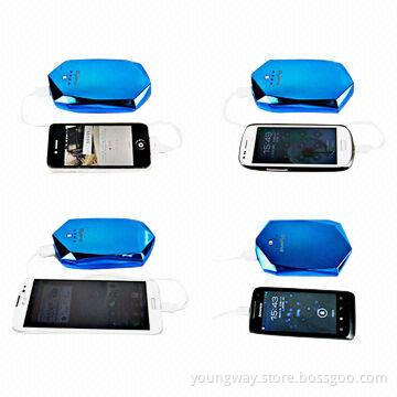 Power Banks for Mobile Phones, 10,400mAh Capacity, 5V DC, 1A Input